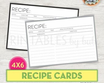 word 4x6 recipe card template