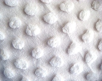 Bates Fluffy White Pops Vintage Cotton Chenille Bedspread Fabric 18 x 24 Inches