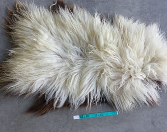 Icelandic Sheepskin- Badger Moorit and SUPER Long Wooled Sheep Hide Lot No. 25244TURQ