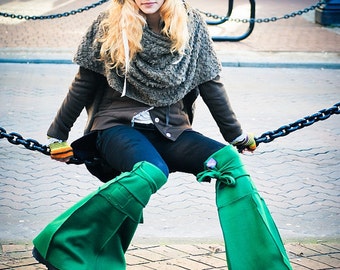 Fleece Leg Flares for Women and Teens, Knee High Leg Warmers, Boot Covers Accessories
