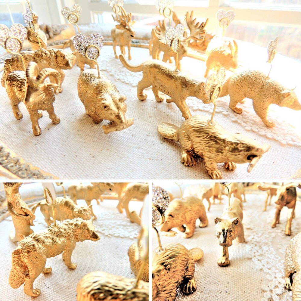PLACE CARD HOLDERS Wedding Gold Animal Wedding Table Moose