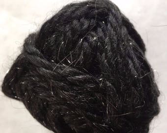 Bergere de France Galaxie #25158 Zodiaque - Bulky Sparkly Black Silver Yarn 50gr 38yd