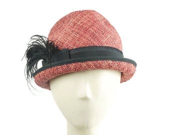 Straw Hat for Women, Summer Hat, Trilby Hat, Panama Hat, Vintage Hat Style, Stingy Brim Hat, Pink Hat, Retro Style Hat, Wedding Hat