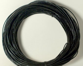 Leather Cord Black 1 mm diameter 25 meters length.