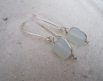 Frosted Opal 'Sea Glass' Earrings