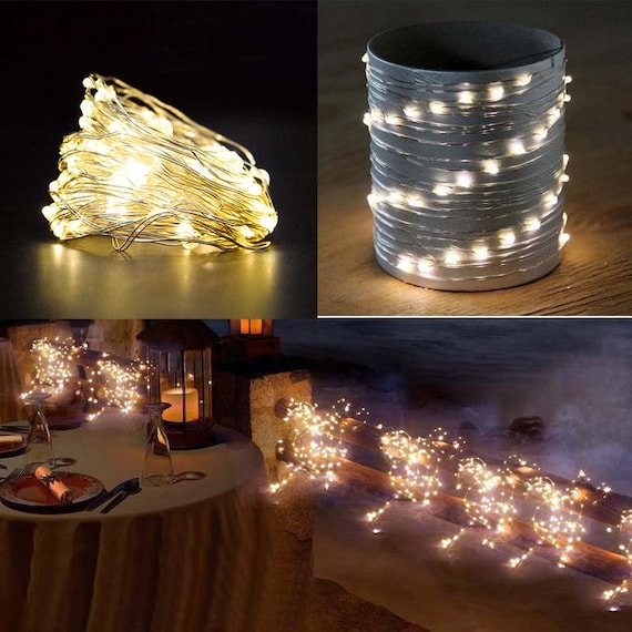 Items similar to 2 Meters warm white LED Fairy String Light with Battery powered case ...