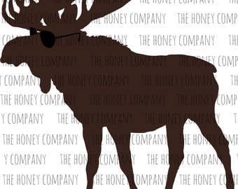 Cool Moose SVG PNG DXF Sunglasses Instant Download Silhouette Cricut Cut Files Cutting Machine