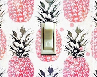 Vintage Pink Pineapple Wallpaper Switch Plate (single) ***FREE SHIPPING***