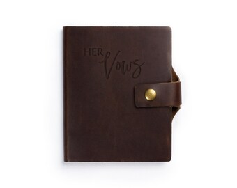 Vow book, Wedding vow book, His or Her Vows, Leather