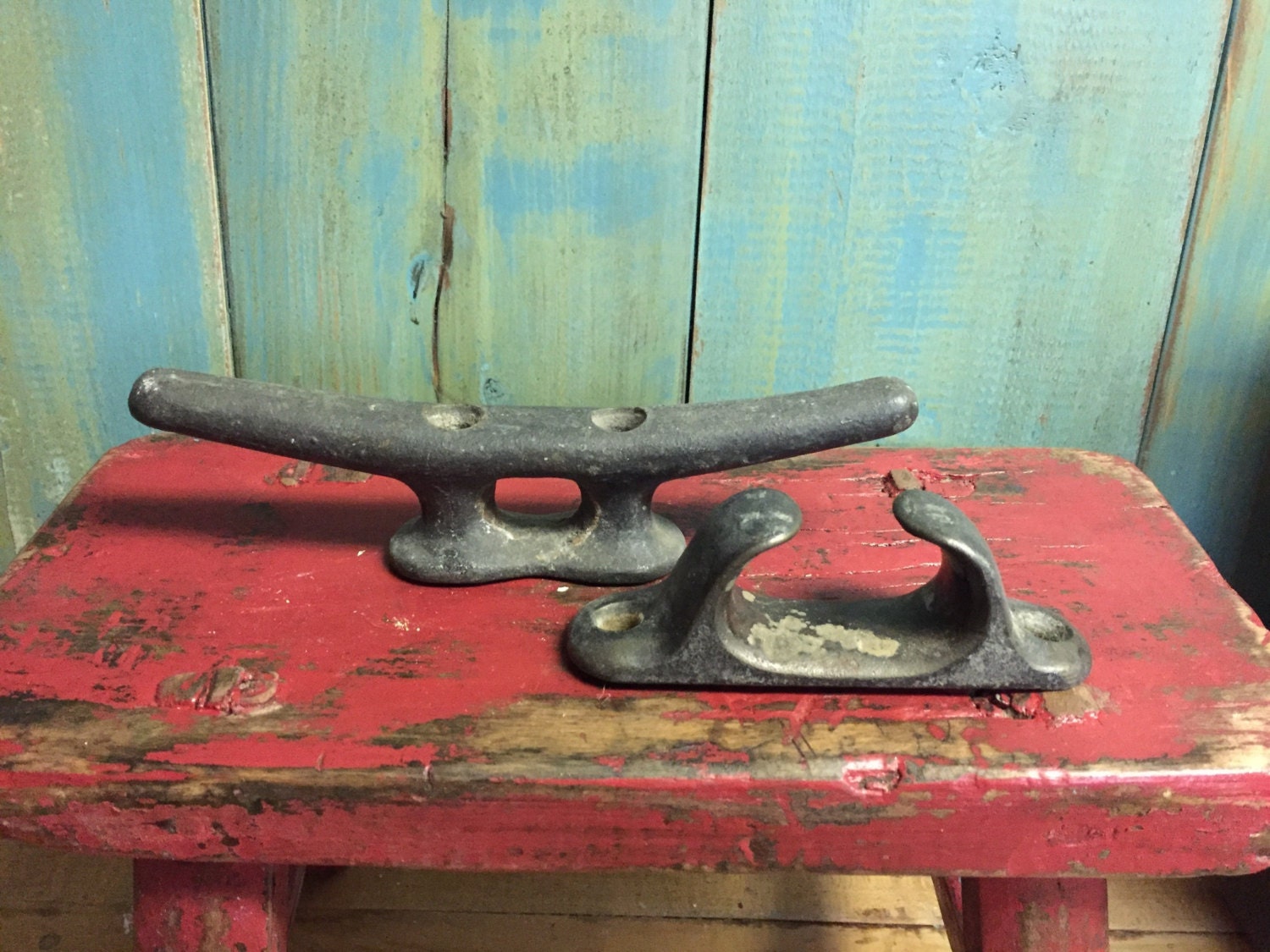 Vintage Cleats Set of Two Dock Boat Tie Down Nautical Beach