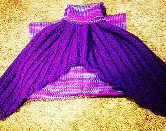 Adult/Teen/Child Mermaid Tail Blanket Pattern For Knitting Machines