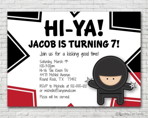Hi Yah Birthday Party Invitation - Printable or Printed (w/ FREE Invitations) Il_570xn
