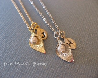 Calla Lily Necklace, Bridesmaid Gift, Bridal Necklace, Personalized Lily Necklace