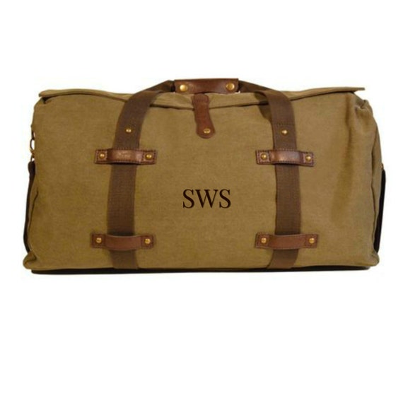 Duffle Bag in Washed Green Canvas