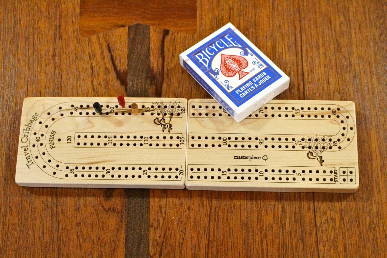 Travel Cribbage Board 2 player Premium Quality Wooden or