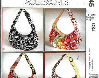 McCalls M6045 Fashion Accessories Pattern 6045 Four Options HOBO Bags ~ Kay Whitt Design