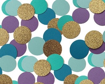 50 Mermaid Confetti, Circle Confetti, Under the Sea Party Decorations, Mermaid Circle Confetti, Nautical Confetti - No451