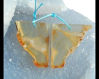 New,Nugget Red Agate Earring Bead,32x25x3mm,10.3g