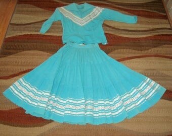 Turquoise squaw dress/2-piece