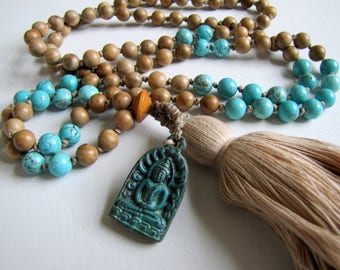 Mala Necklace Mala Tassel Necklace Mala Bead Necklace Mala Prayer Beads Hand Knotted Necklace Boho Jewelry Mala 108 Beads Healing Jewelry