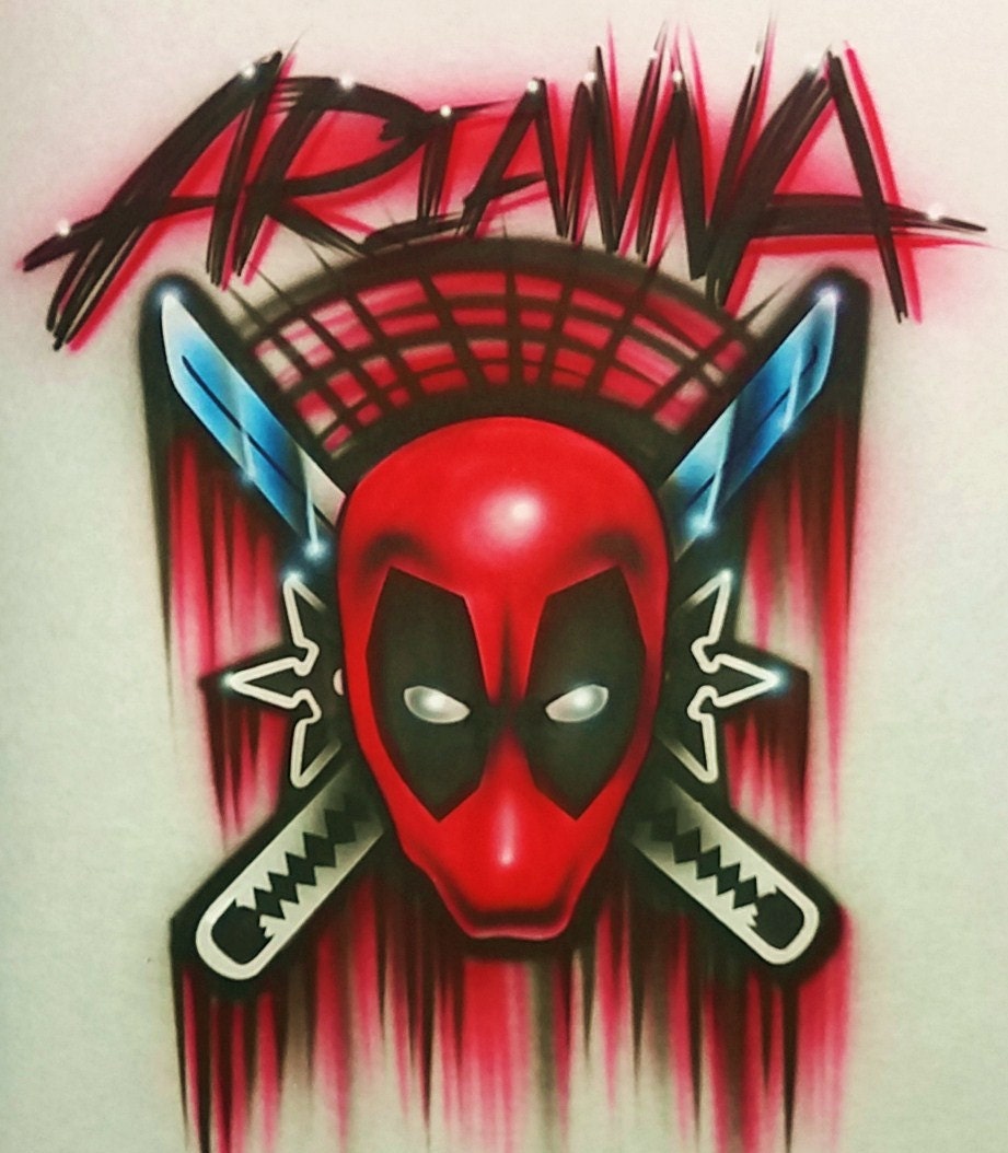  Airbrush  T  Shirt with Deadpool Airbrush  Deadpool Deadpool