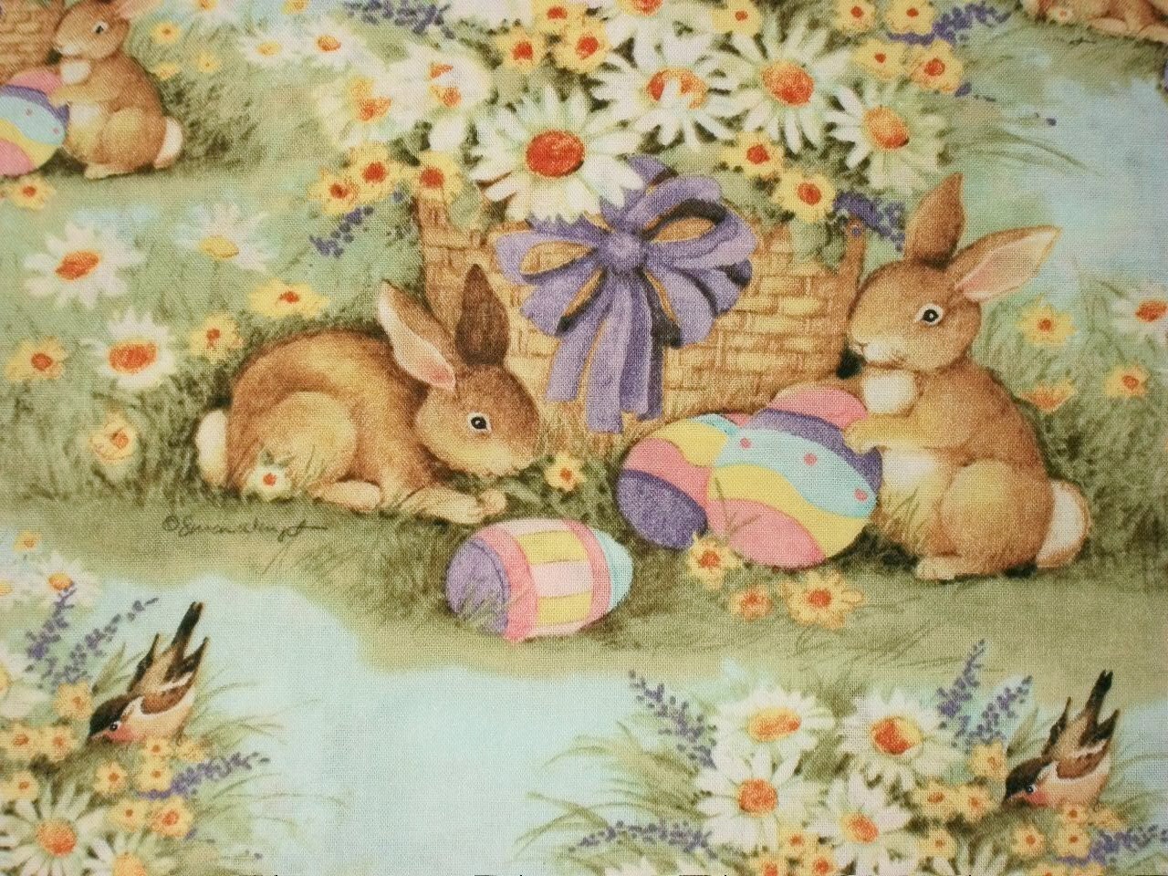 Easter Fabric, Susan Winget Fabric, By The Yard, Quilting Sewing Fabric 