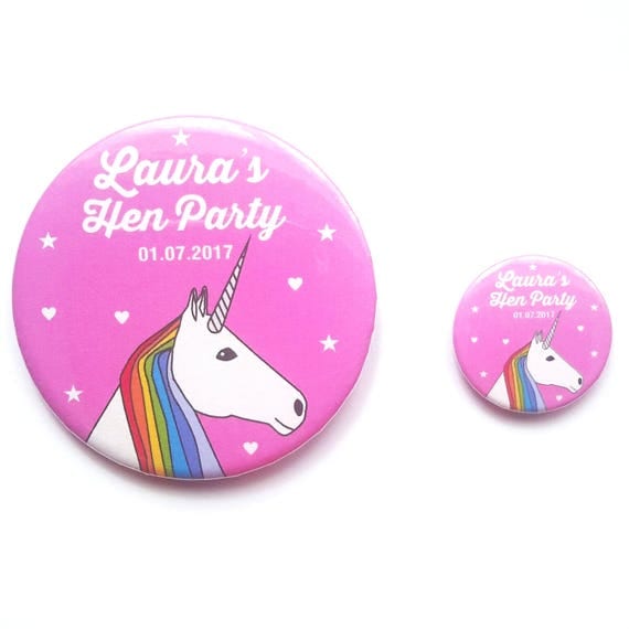 Unicorn Hen Party Badges
