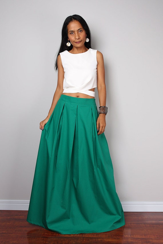 Green skirt Long skirt Floor length green maxi skirt