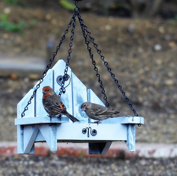 Bird Feeder Handmade White Swing Chair Feeder for Bird's