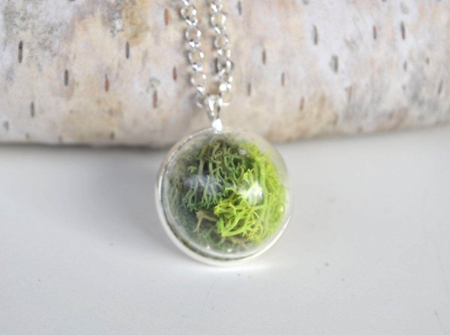 Terrarium Necklace Moss Mixed Necklace Moss Necklace Moss