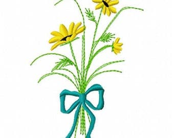 Bouquet of Flowers Embroidery Design - Instant Download