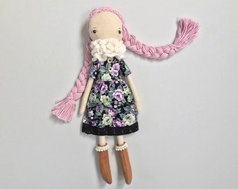Rag Doll, Cloth Doll, Hairloom Doll, OOAK Doll, Soft Doll, Recycled Fabric Doll, Earth Friendly Cotton Doll Toy, Unique Dolls, Nursery