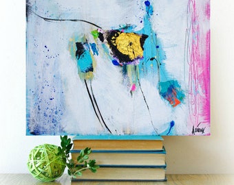 Abstract Contemporary Painting, Original Contemporary art, Modern art painting, Acrylic mixed media, 16x20 canvas, Art by Heroux