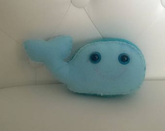 Blue Balooga Whale Plush Art Doll ooak Plushie Stuffed Animal Softie Gift Soft Cute