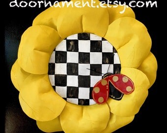 Summer Wreath Summer Door Hanger, Spring Door Hanger, Front Door Wreath, Screen, Sunflower Door Hanger