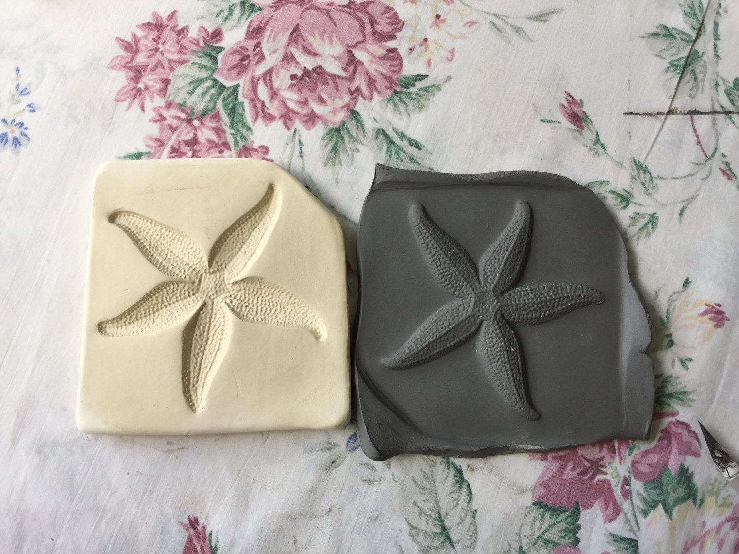 Clay Stamp Starfish Pottery Press Mold Relief Mold or Sprig Mold Bisque ...