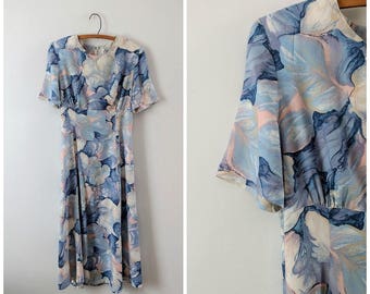 SALE Vintage 1980s print spring dress size small