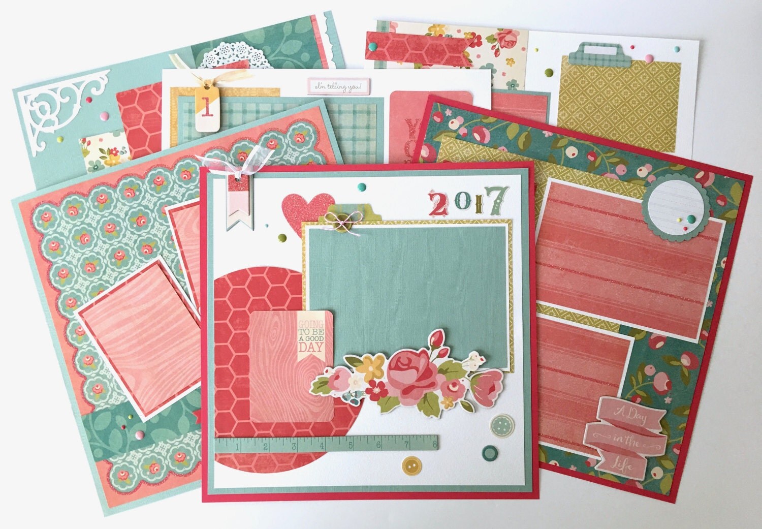 12x12 Scrapbook Page Kit or Premade PreCut with Instructions