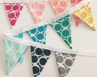 Mini Rainbow Fabric Banner. Mini Rainbow Fabric Bunting. Rainbow Banner. Small Colorful Fabric Banner. Mini Rainbow Pennant Banner.