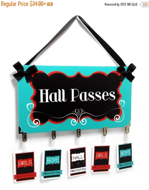 shabby frame themed classroom hall passes sign by kasefazem