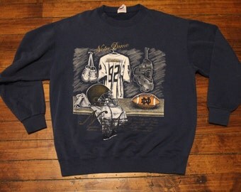 vintage Notre Dame sweatshirt lockerroom NCAA collegiate march madness sweater shirt Large