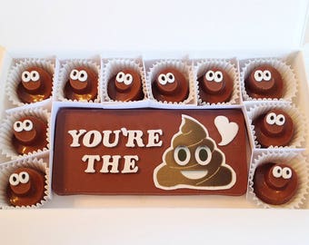 Poop Emoji Chocolates - Chocolate Poop Emoji - Fun Party Chocolates