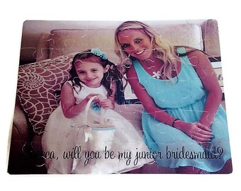 Will you be my Bridesmaids Puzzle - Flower Girl Puzzle - Junior Bridesmaids Proposal Gift - Personalized photo puzzle - Maid of Honor Gift