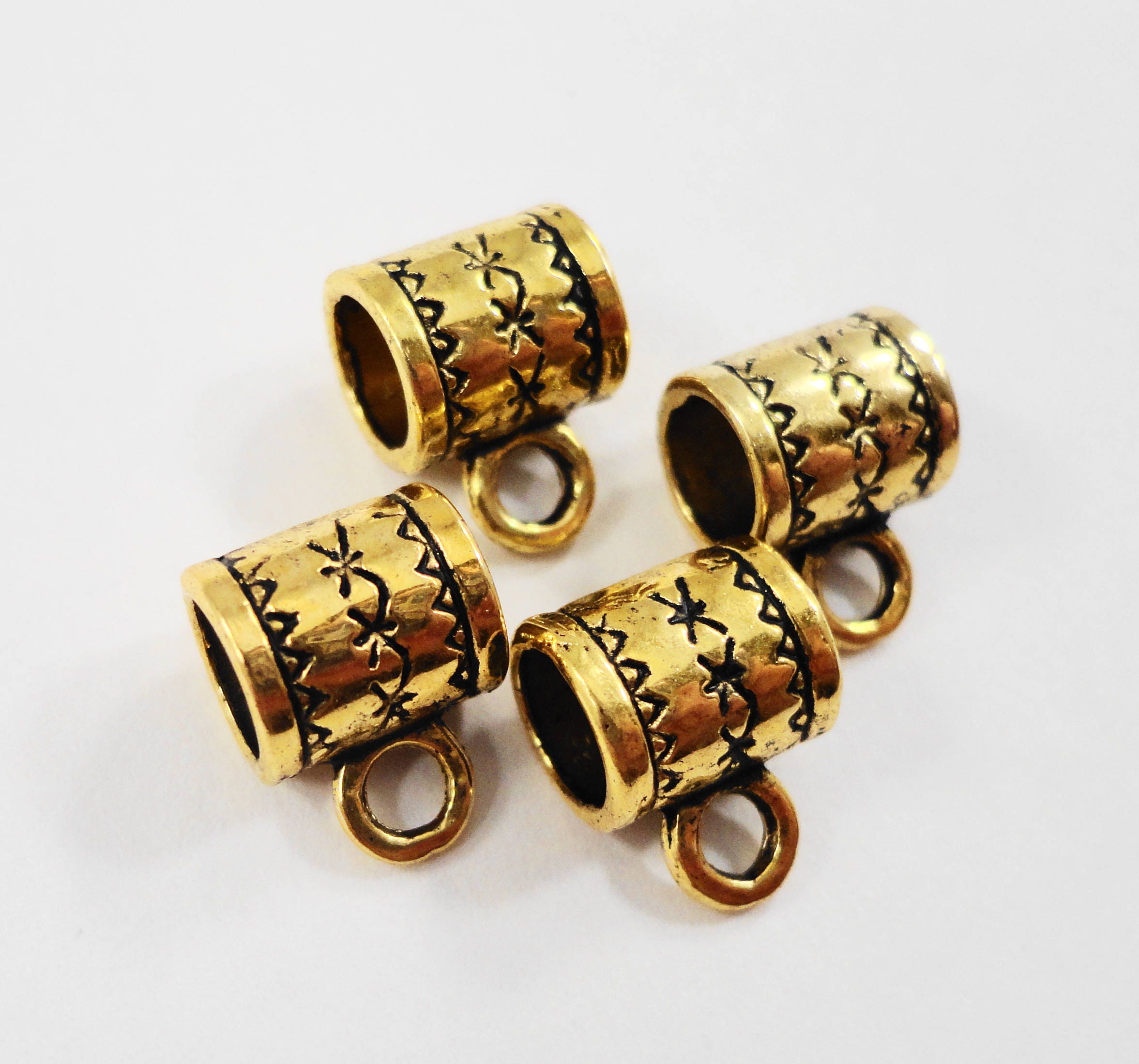 Gold Jewelry Bails 10x8mm Antique Gold Bails Large Bails