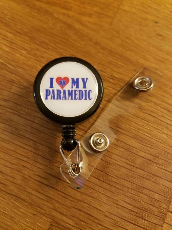 I Love My Paramedic ID Badge Reel