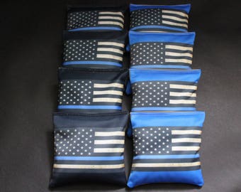 BLUE LINE Flag Cornhole Bean Bags ACA Regulation Police Blue Lives Matter Corn Hole Bags Top Quality Custom Made