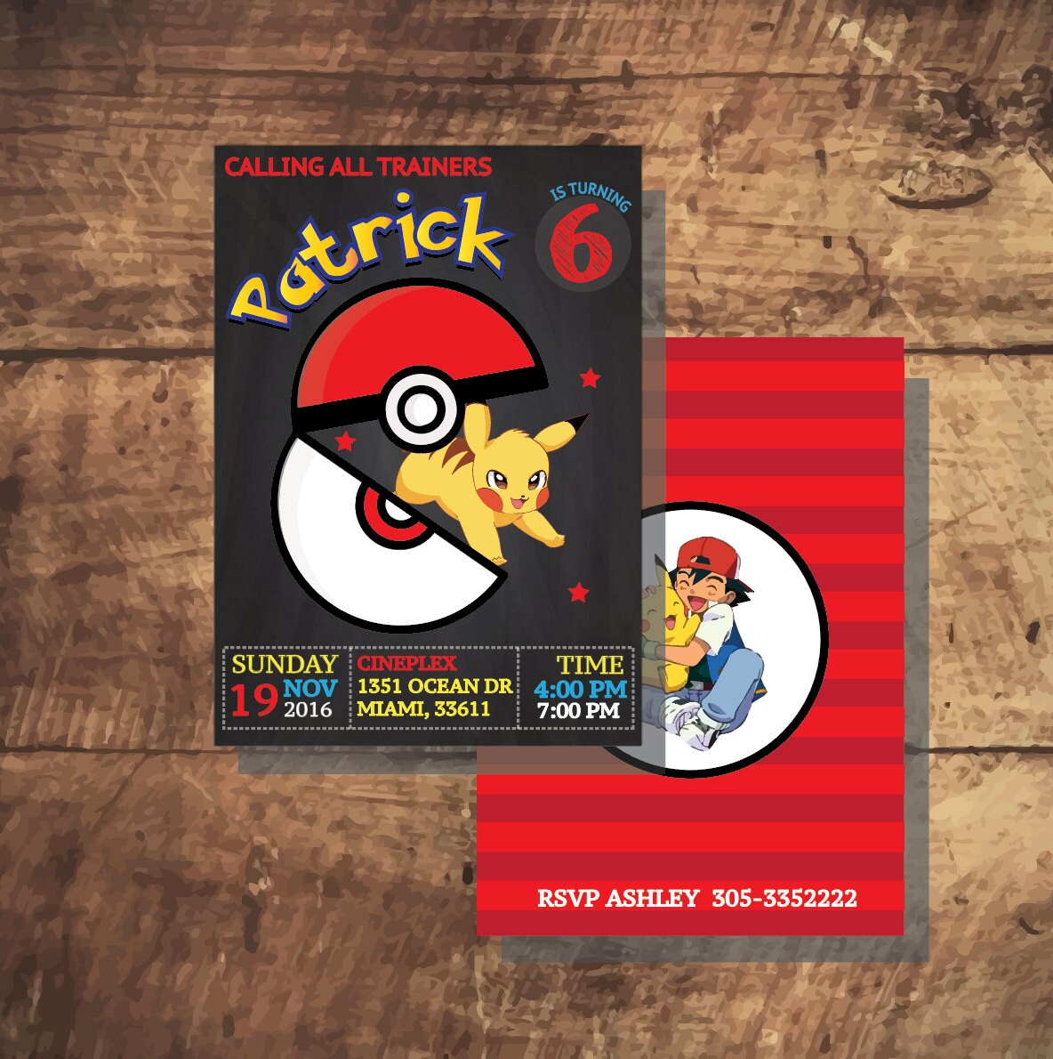 Pokemon Invitation Pokemon Go Invitation Pikachu Invitation