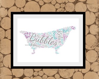 bathroom word art etsy