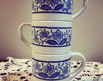 Vintage Stacking Mugs - Set of Three - Made in Japan