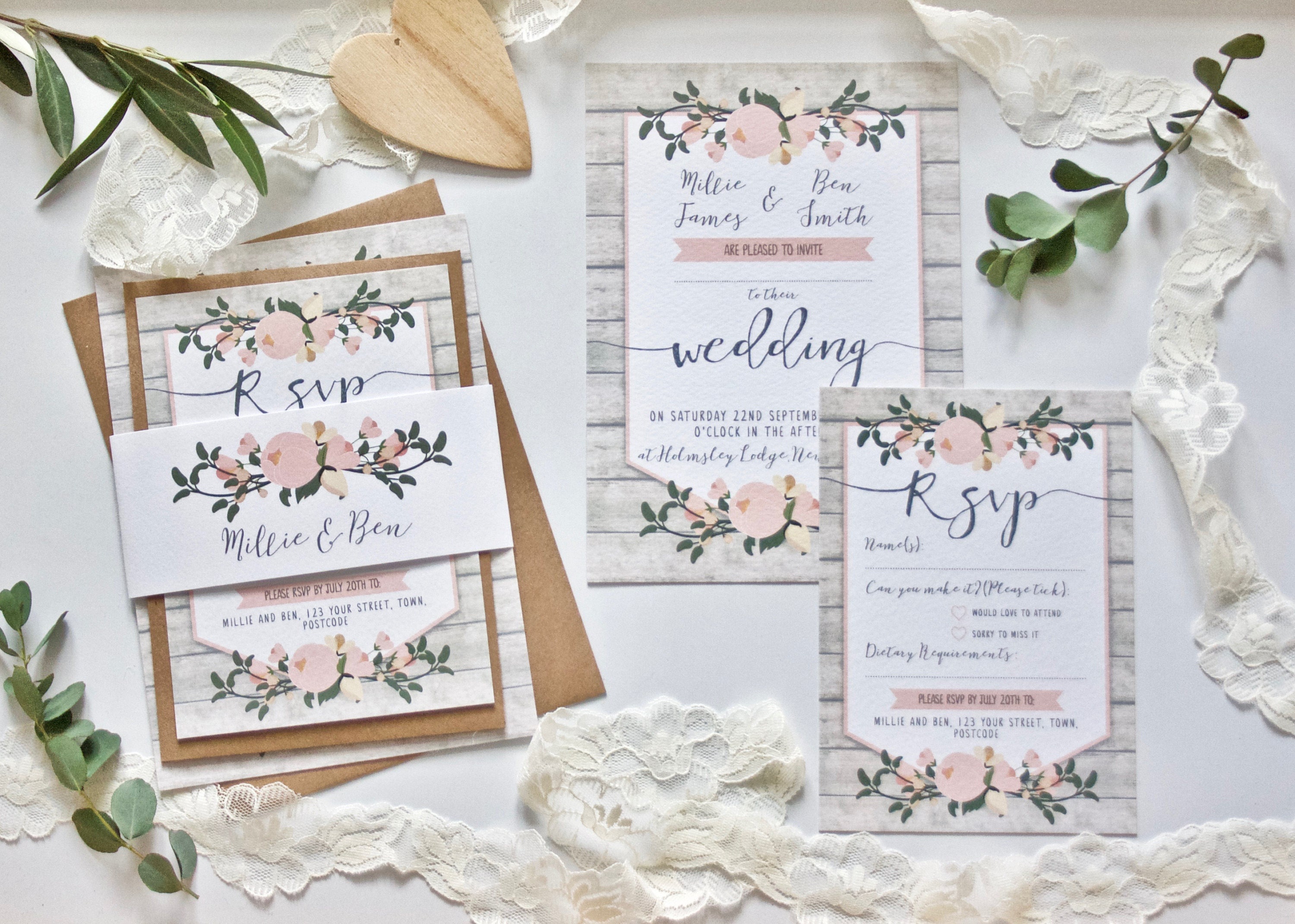 Rustic Wedding Invitation SAMPLE Rustic Wedding Invitation SAMPLE